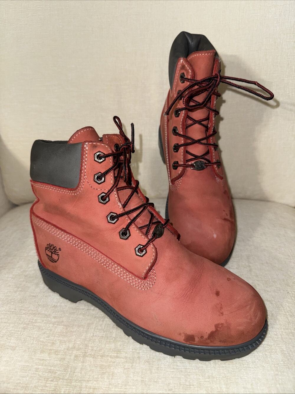 Timberland Women’s Size 8 Waterville Rosebud Grey/Salmon Suede Boots